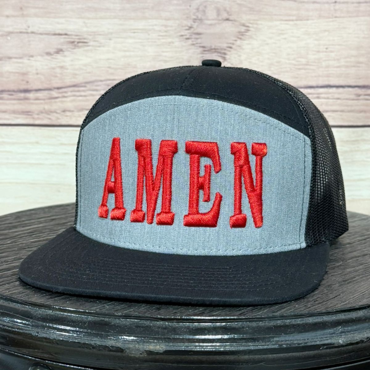 Amen 3-D Puff | LC Elizabeth Original | Embroidered Flat Brim Camo Hat