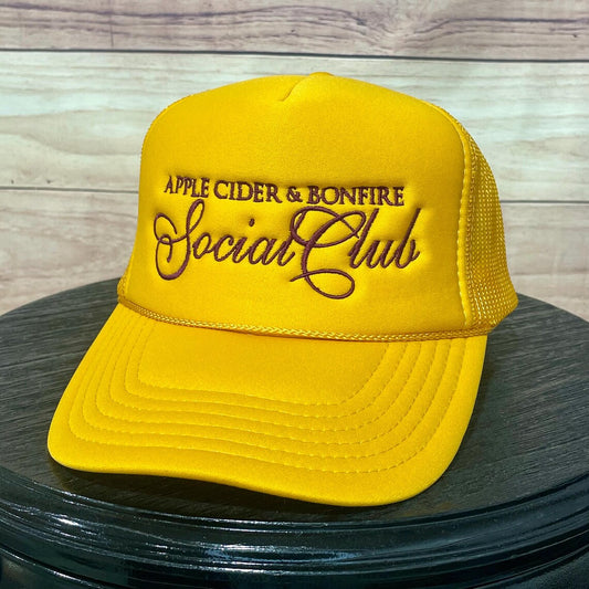 Apple Cider & Bonfire Social Club | LC Elizabeth Original | Embroidered Baseball Hat