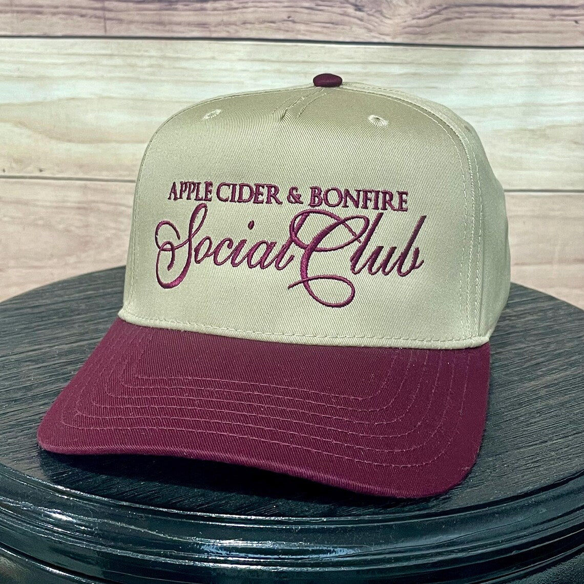 Apple Cider & Bonfire Social Club | LC Elizabeth Original | Embroidered Baseball Hat
