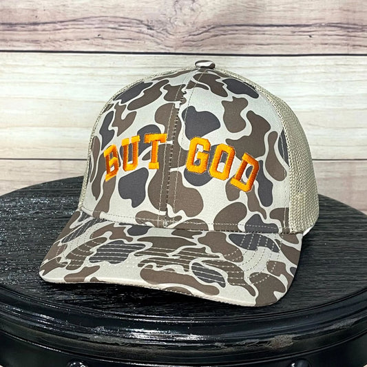 But God | LC Elizabeth Originals | Embroided Camo Trucker Hat