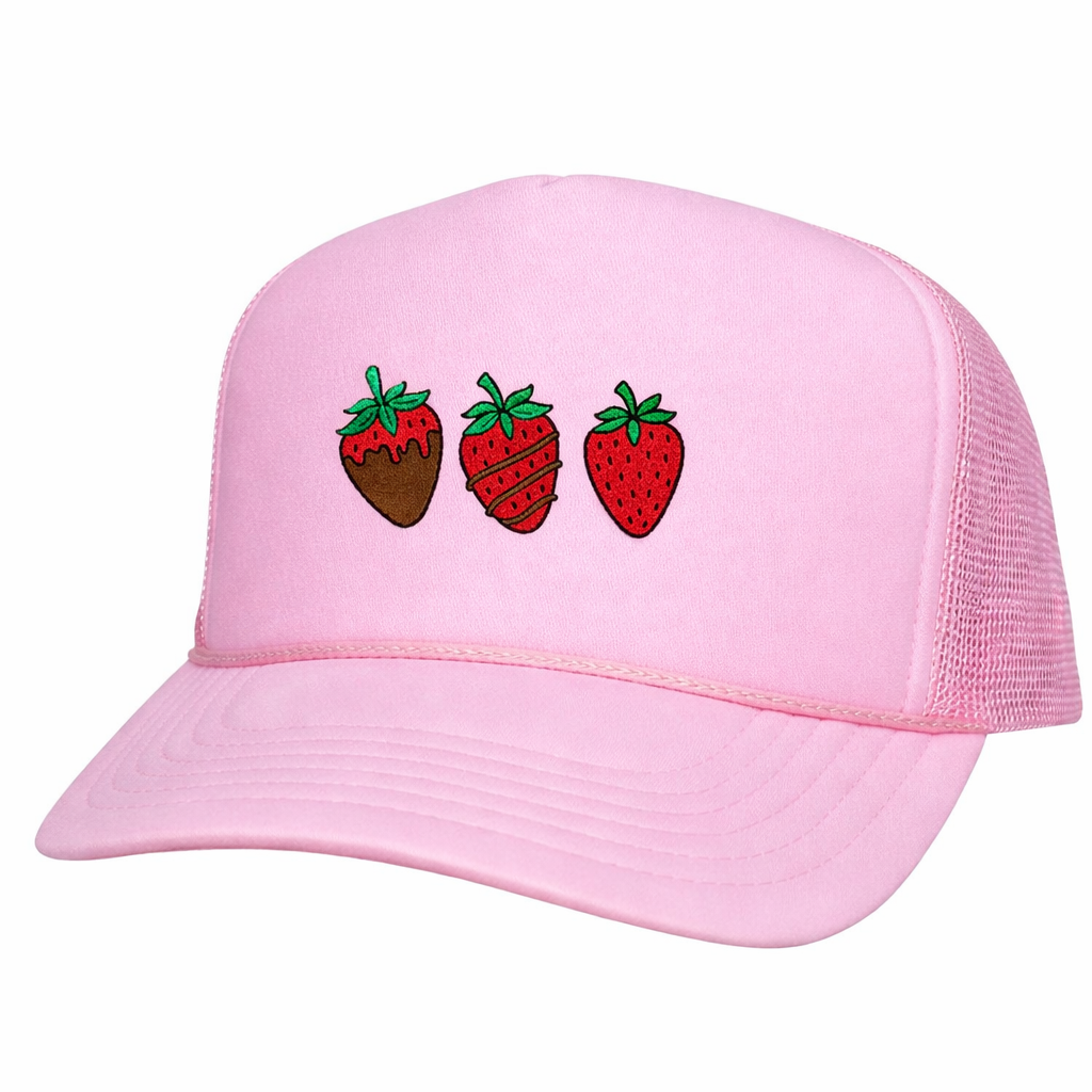 Chocolate Strawberries | LC Elizabeth Original | Embroidered Hat