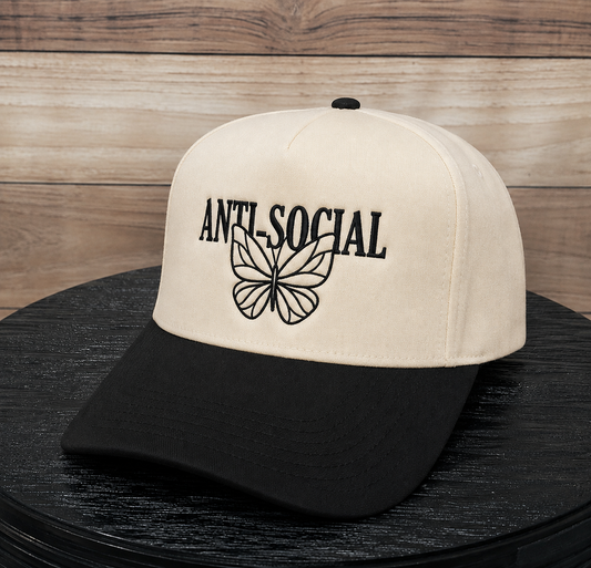Anti Social Butterfly | LC Elizabeth Original | Embroidered Trucker Hat
