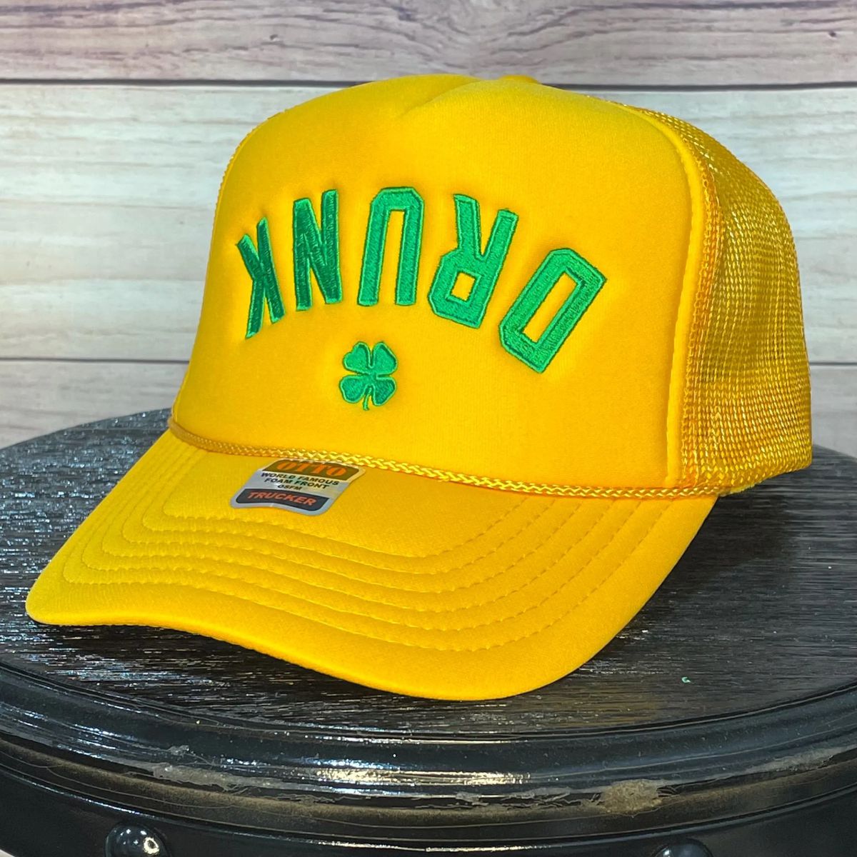 Drunk Shamrock Upside Down | LC Elizabeth Original | Embroidered Foam Hat