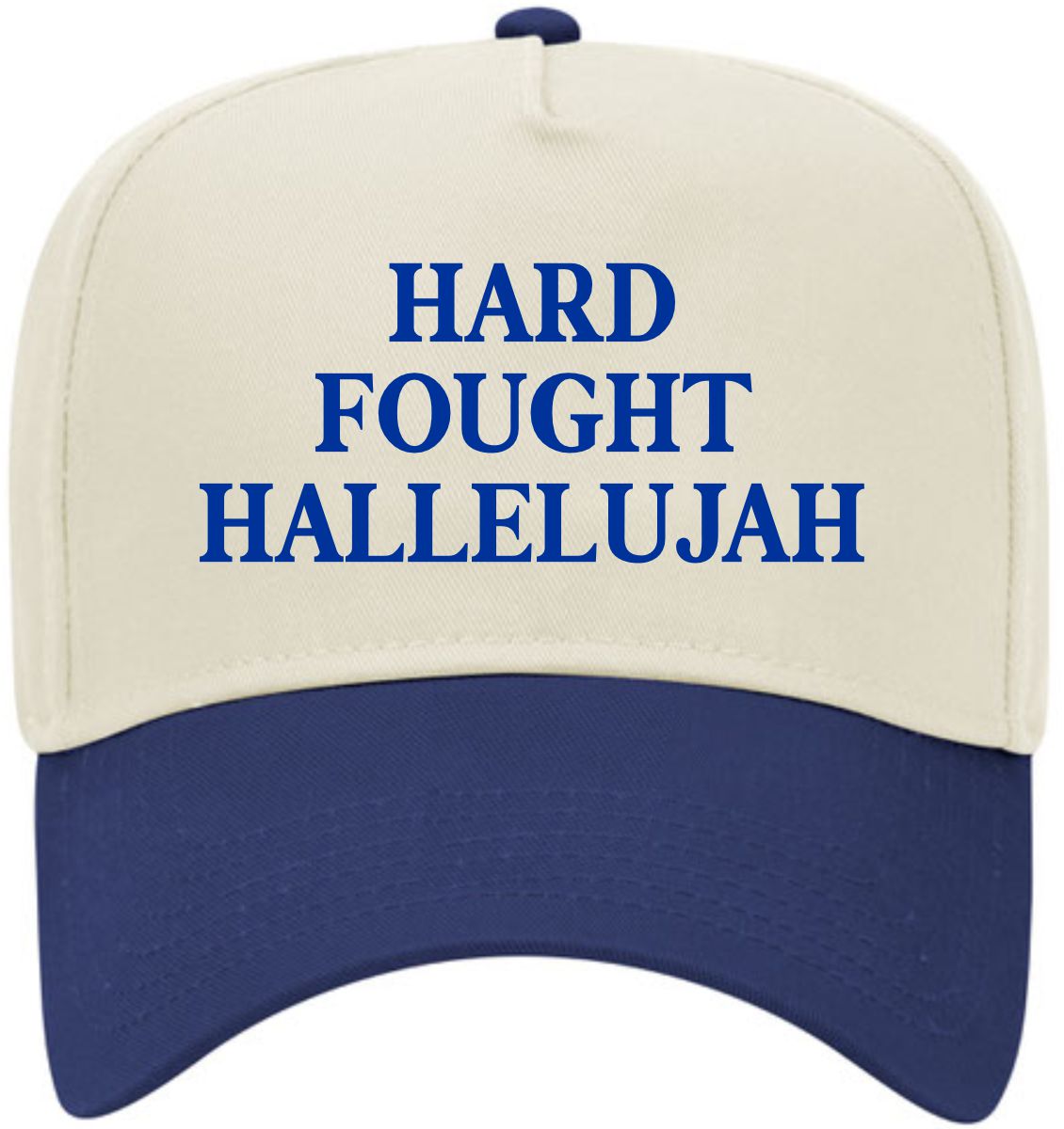 Hard Fought Hallelujah Text | LC Elizabeth Original | Embroidered Trucker Hat