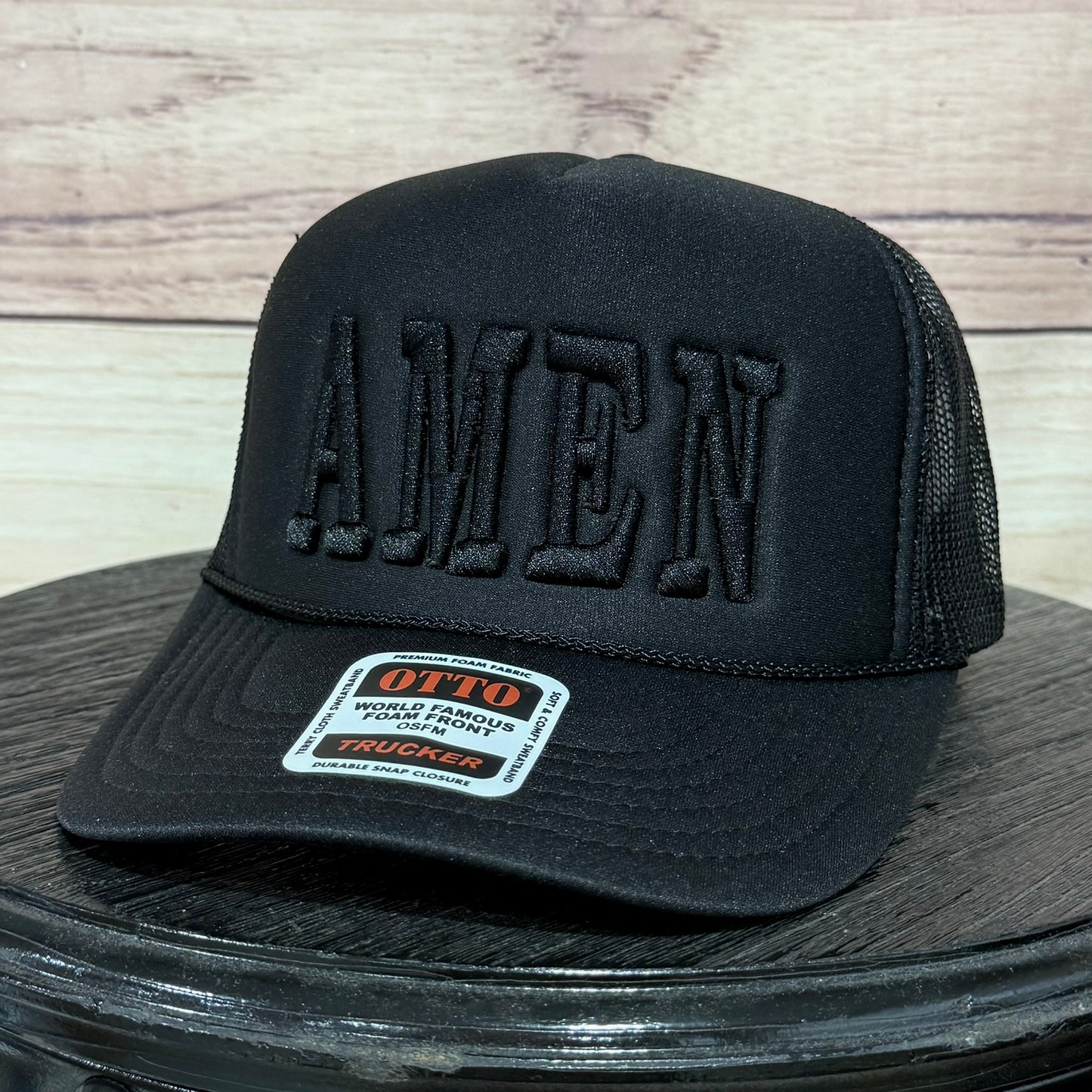 Amen 3-D Puff | LC Elizabeth Original | Embroidered Trucker Hat