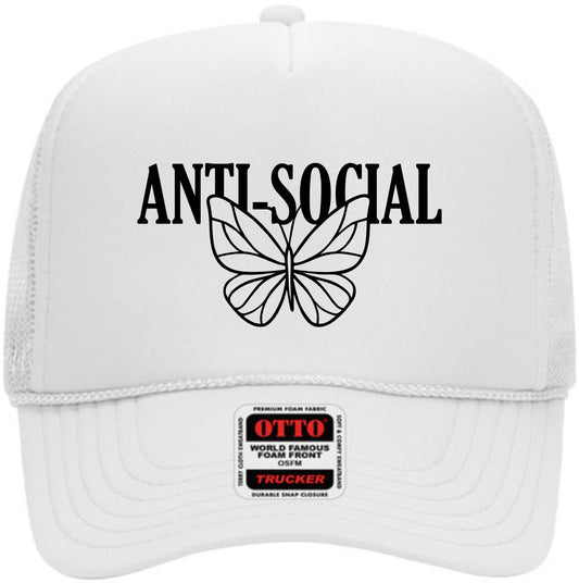 Anti Social Butterfly | LC Elizabeth Original | Embroidered Trucker Hat