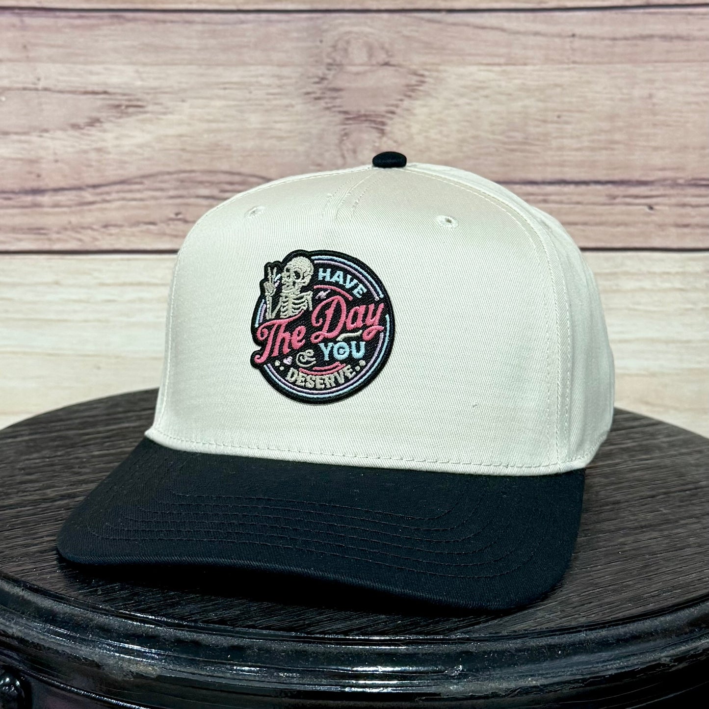 Have the Day You Deserve GLOW IN THE DARK Patch | LC Elizabeth Original | Embroidered Trucker Hat