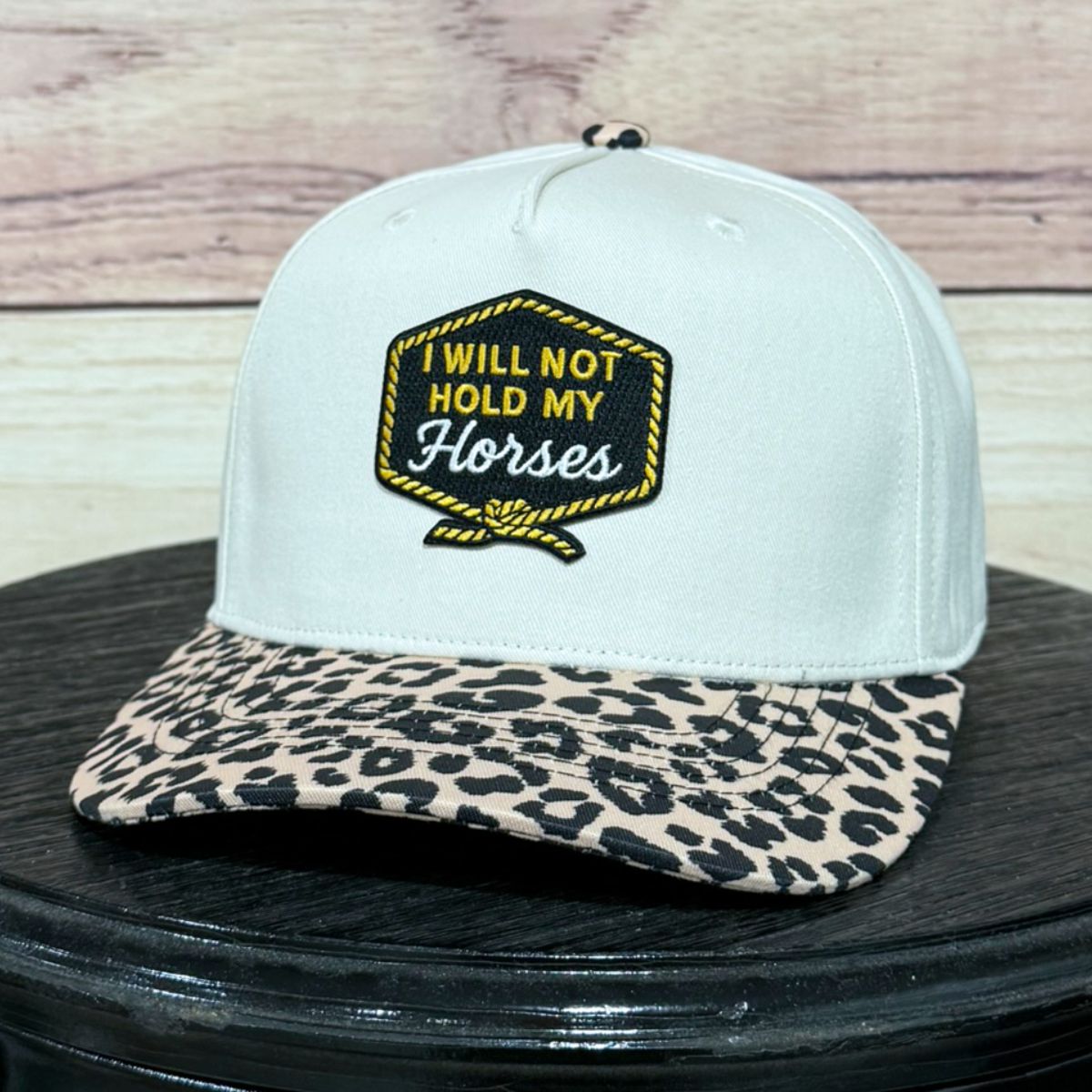 I Will Not Hold My Horses Patch | LC Elizabeth Original | Embroidered Trucker Hat