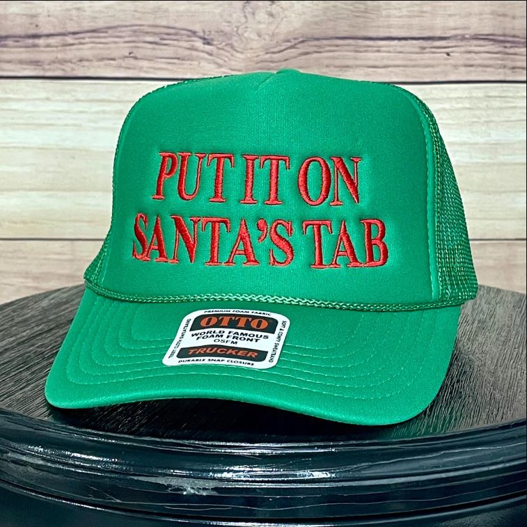 Put It On Santa's Tab | LC Elizabeth Original | Embroidered Trucker Hat