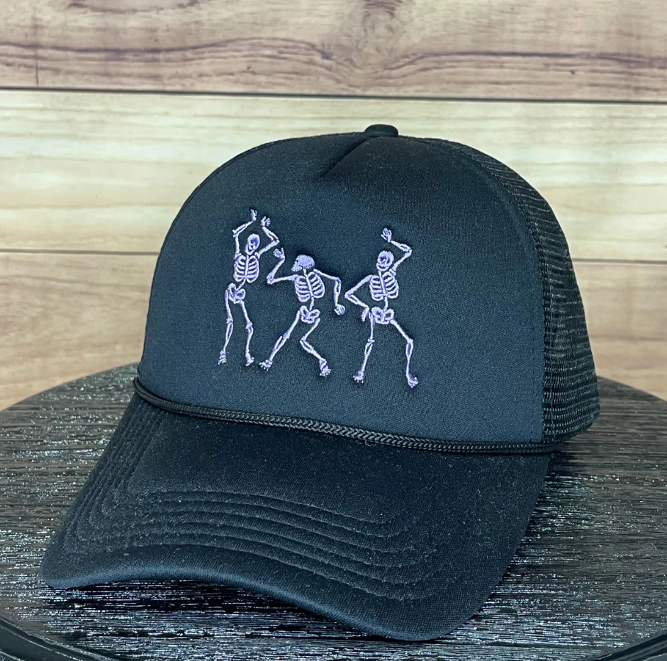 Dancing Skeletons | LC Elizabeth Original | Embroidered Trucker Hat