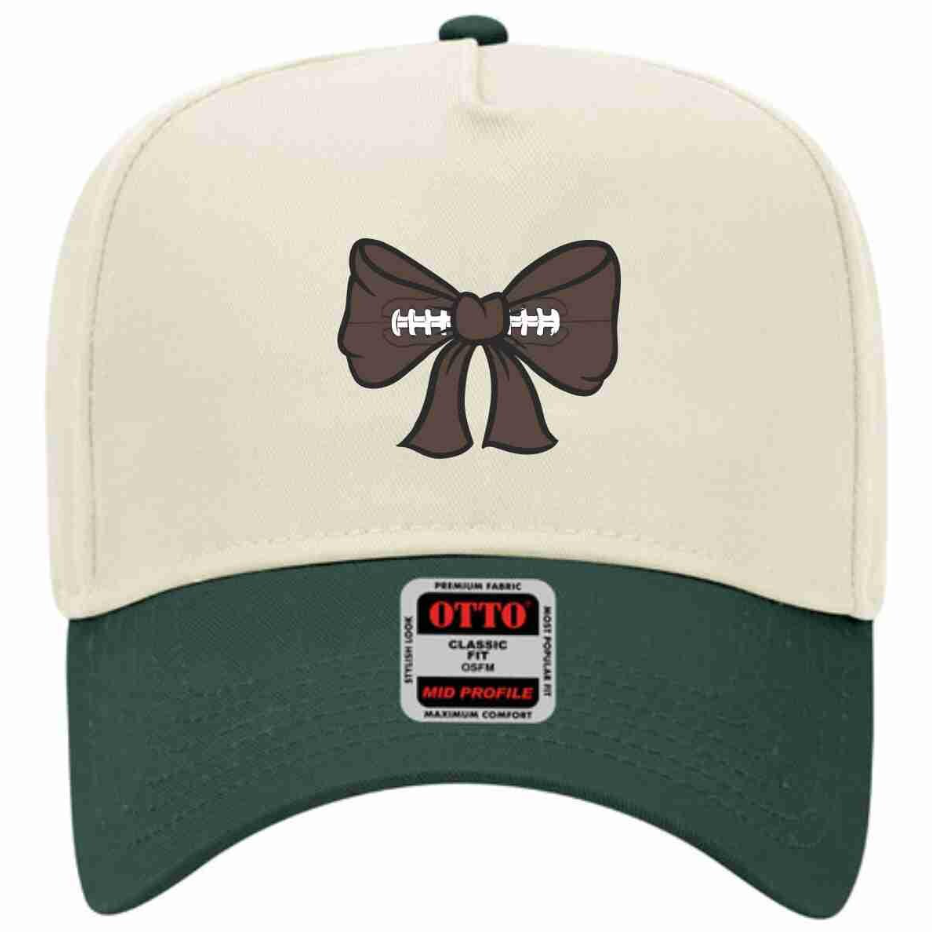 Football Bow | LC Elizabeth Original | Embroidered Trucker Hat