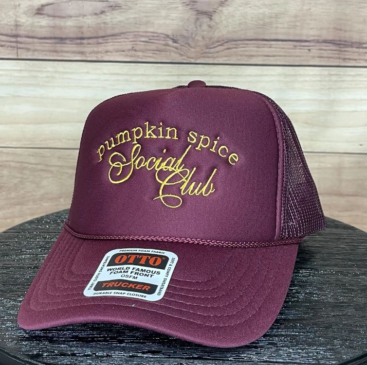 Pumpkin Spice Social Club | LC Elizabeth Original | Embroidered Trucker Hat