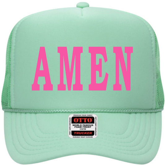 Amen 3-D Puff | LC Elizabeth Original | Embroidered Trucker Hat