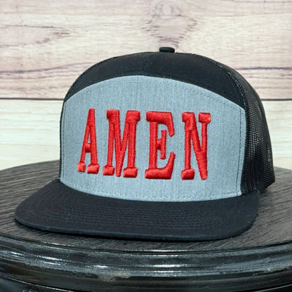 Amen 3-D Puff | LC Elizabeth Original | Embroidered Flat Brim Camo Hat