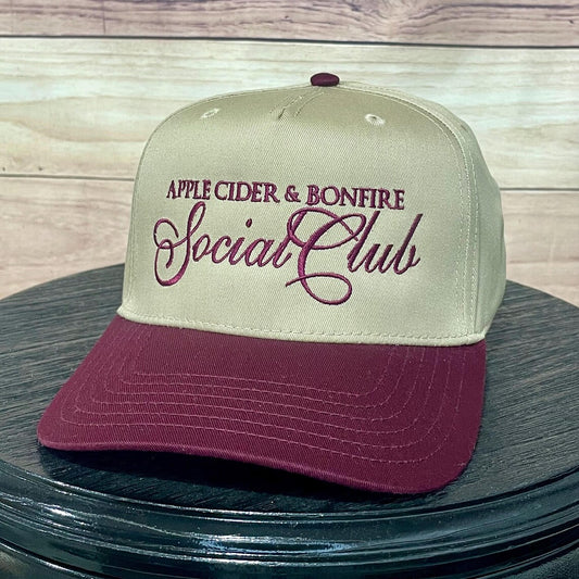 Apple Cider & Bonfire Social Club | LC Elizabeth Original | Embroidered Baseball Hat