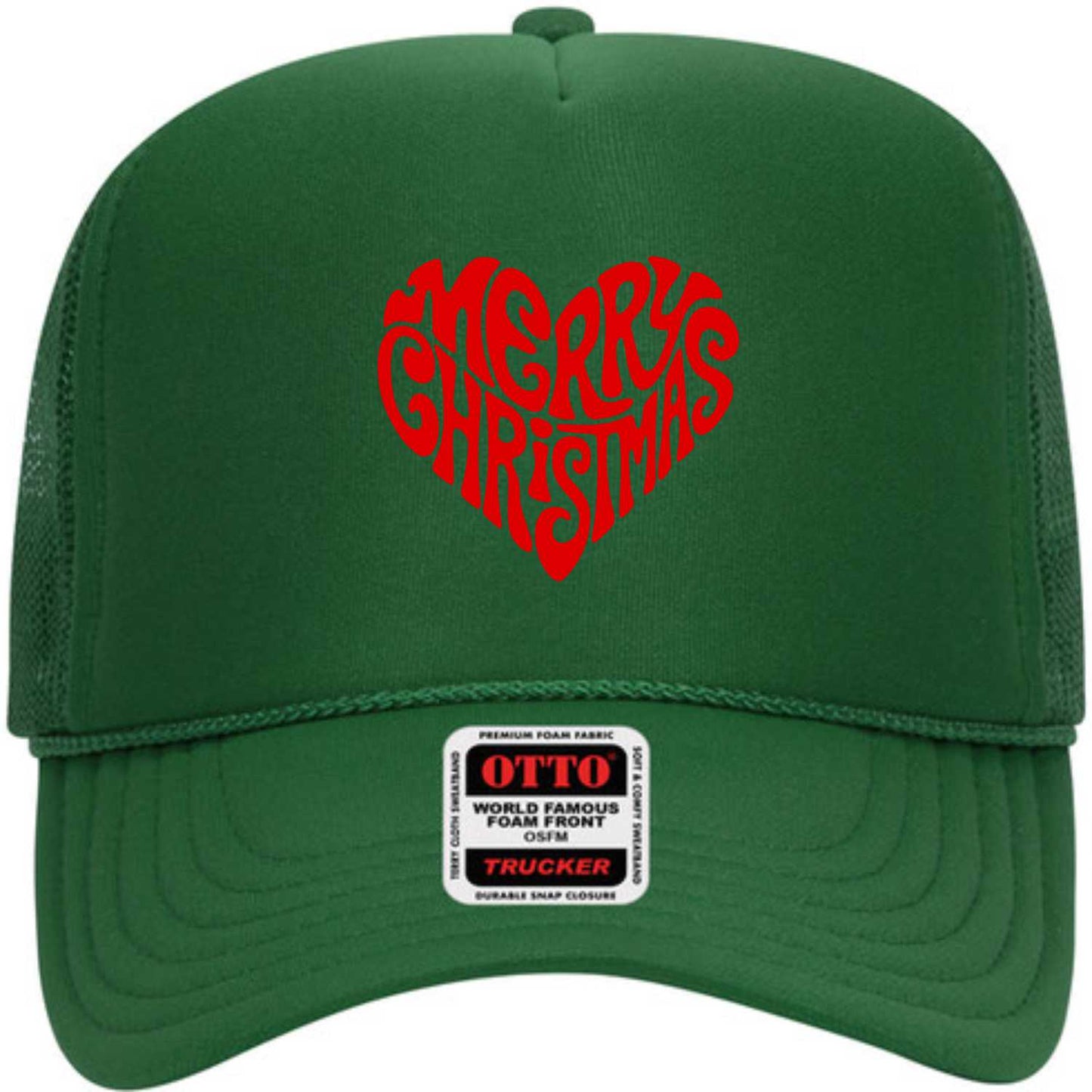 Merry Christmas Heart | LC Elizabeth Original | Embroidered Trucker Hat