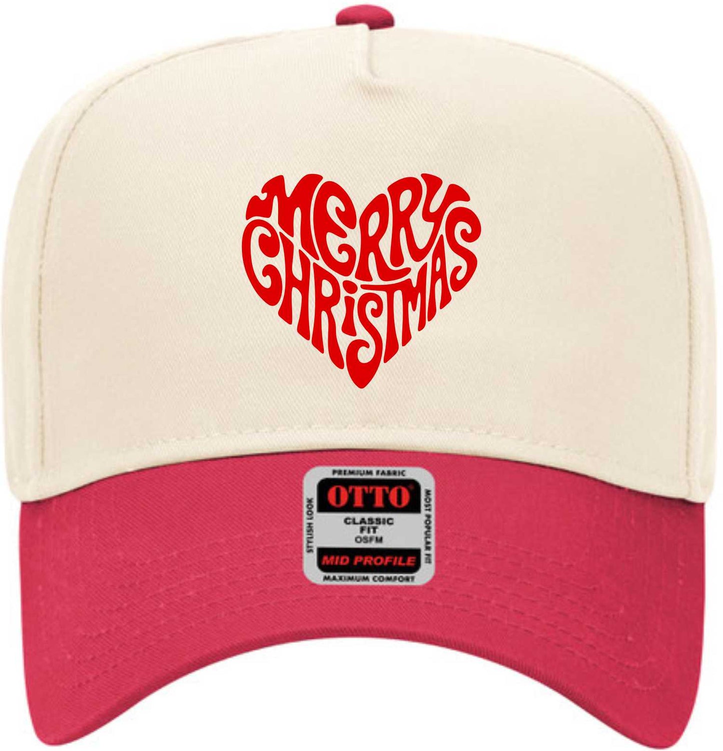 Merry Christmas Heart | LC Elizabeth Original | Embroidered Trucker Hat