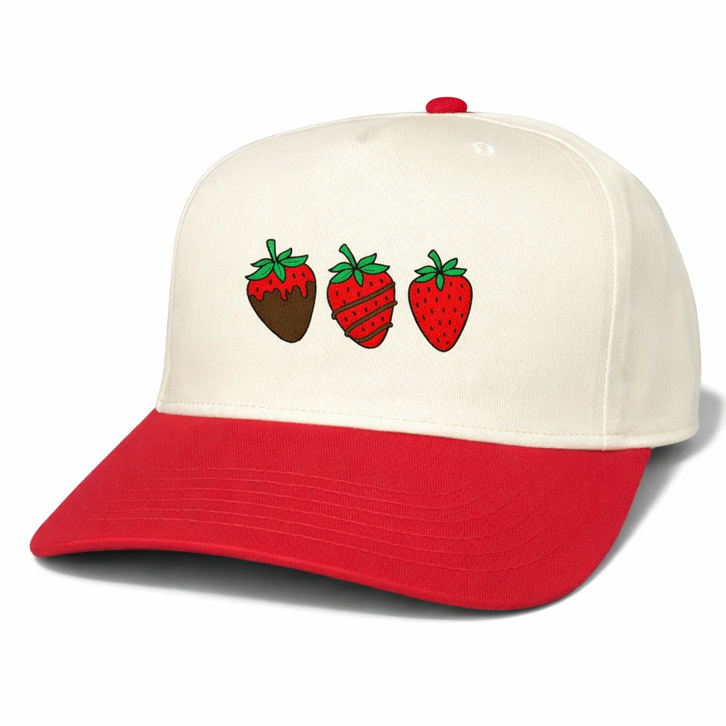 Chocolate Strawberries | LC Elizabeth Original | Embroidered Hat