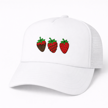 Chocolate Strawberries | LC Elizabeth Original | Embroidered Hat