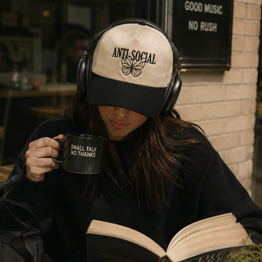 Anti Social Butterfly | LC Elizabeth Original | Embroidered Trucker Hat