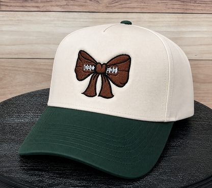 Football Bow | LC Elizabeth Original | Embroidered Trucker Hat