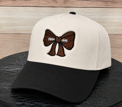 Football Bow | LC Elizabeth Original | Embroidered Trucker Hat