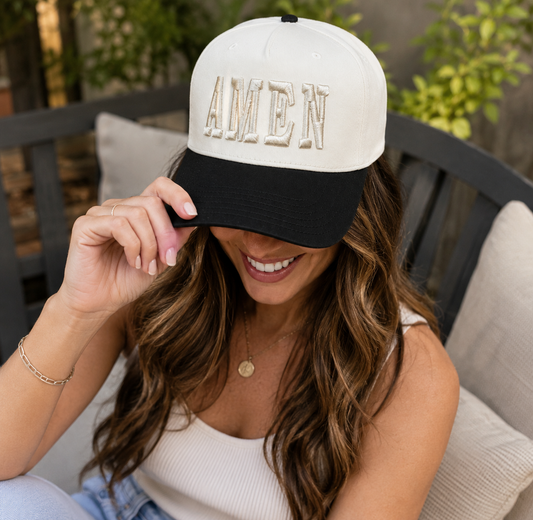 Amen 3-D Puff | LC Elizabeth Original | Embroidered Trucker Hat