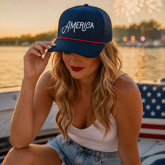 America Script | LC Elizabeth Original | Embroidered Hat