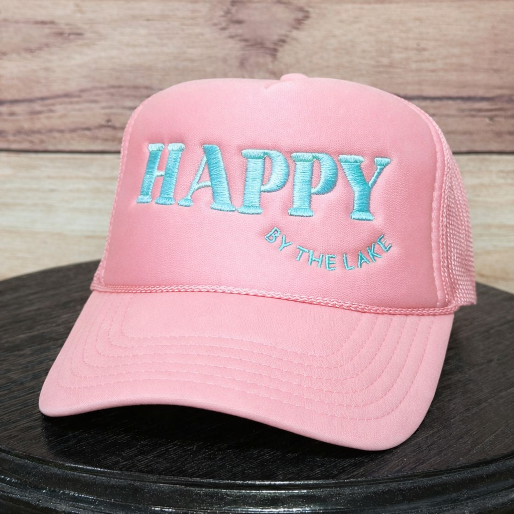 Happy by the Lake | LC Elizabeth Original | Embroidered Trucker Hat