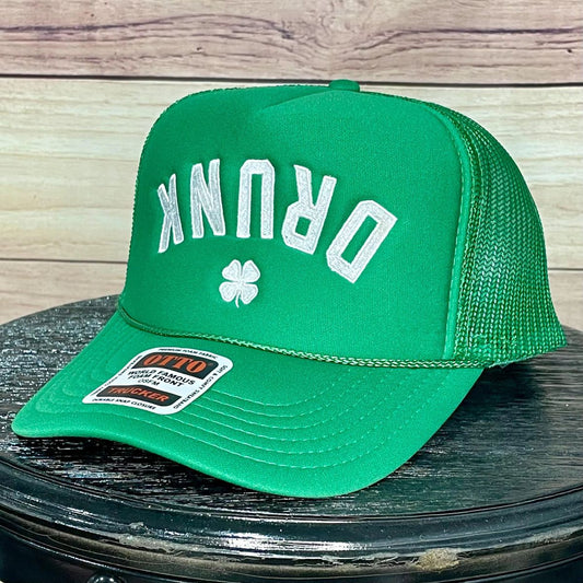 Drunk Shamrock Upside Down | LC Elizabeth Original | Embroidered Foam Hat