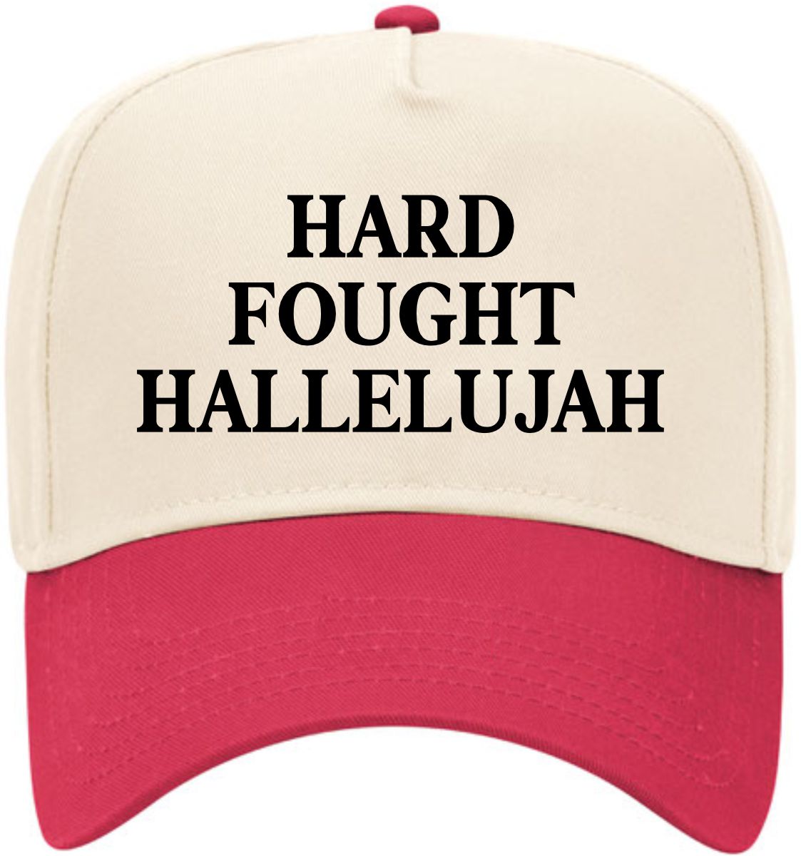 Hard Fought Hallelujah Text | LC Elizabeth Original | Embroidered Trucker Hat