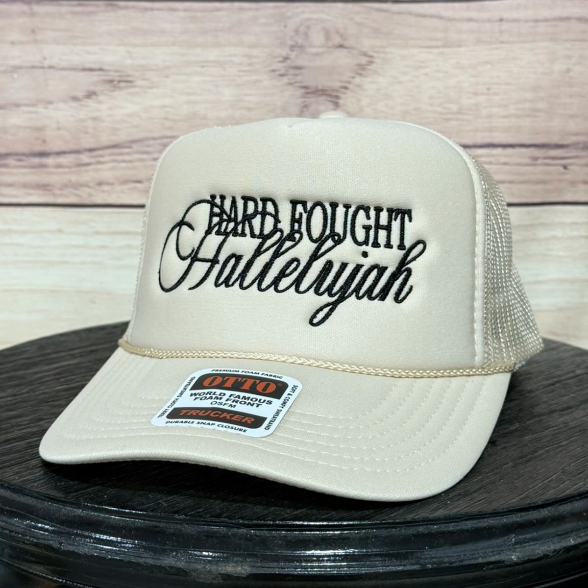 Hard Fought Hallelujah | LC Elizabeth Original | Embroidered Foam Trucker Hat