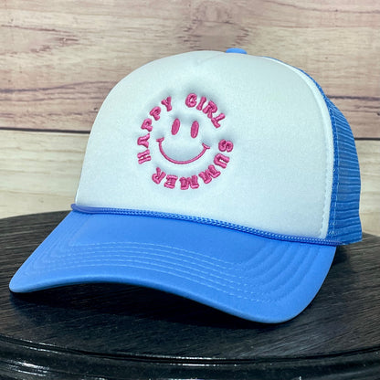Happy Girl Summer | LC Elizabeth Original | Embroidered Trucker Hat