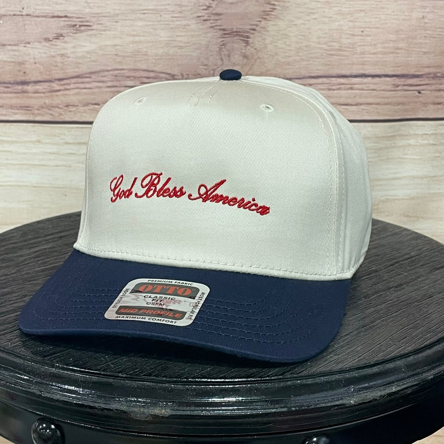 God Bless America Script | LC Elizabeth Original | Embroidered Hat