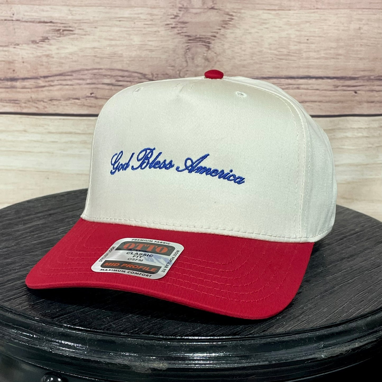 God Bless America Script | LC Elizabeth Original | Embroidered Hat