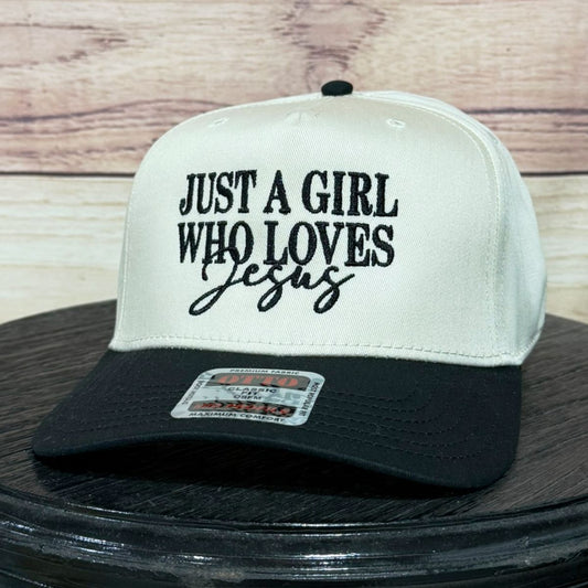 Just a Girl Who Loves Jesus | LC Elizabeth Original | Embroidered Baseball Hat