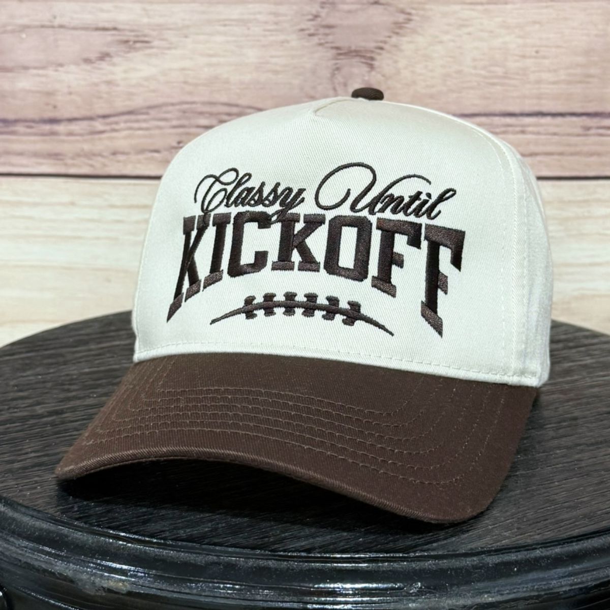 Classy Until Kick Off | LC Elizabeth Original | Embroidered Trucker Hat