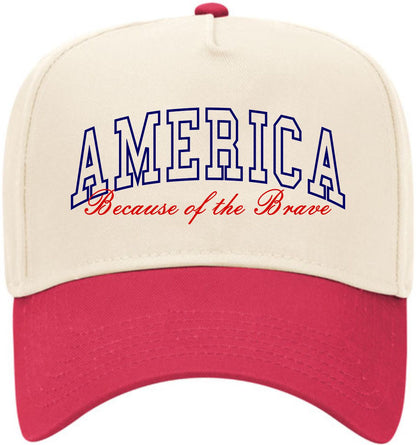 Because of the Brave - America | LC Elizabeth Original | Embroidered Hat