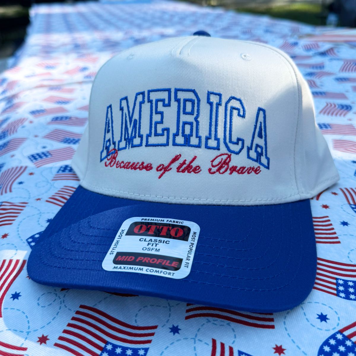 Because of the Brave - America | LC Elizabeth Original | Embroidered Hat