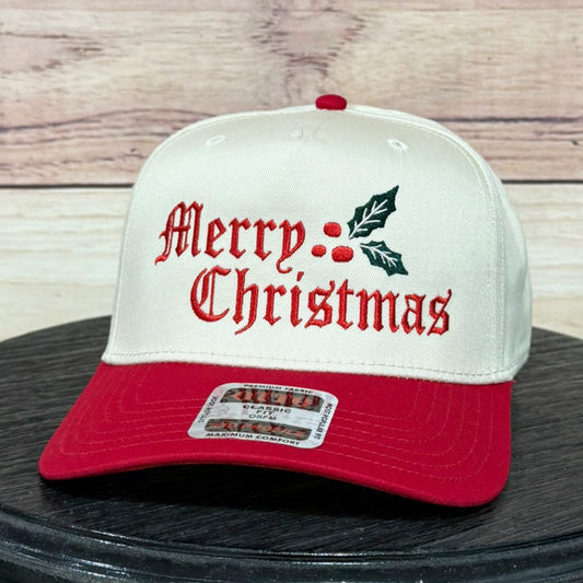 Merry Christmas Mistletoe | LC Elizabeth Original | Embroidered Trucker Hat