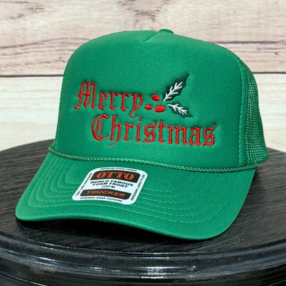 Merry Christmas Mistletoe | LC Elizabeth Original | Embroidered Trucker Hat