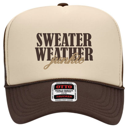 Sweater Weather Junkie | LC Elizabeth Original | Embroidered Trucker Hat