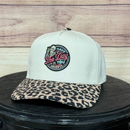 Have the Day You Deserve GLOW IN THE DARK Patch | LC Elizabeth Original | Embroidered Trucker Hat
