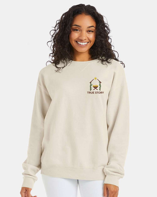 True Story Crew Sweatshirt | LC Elizabeth Original | Embroidered Fleece