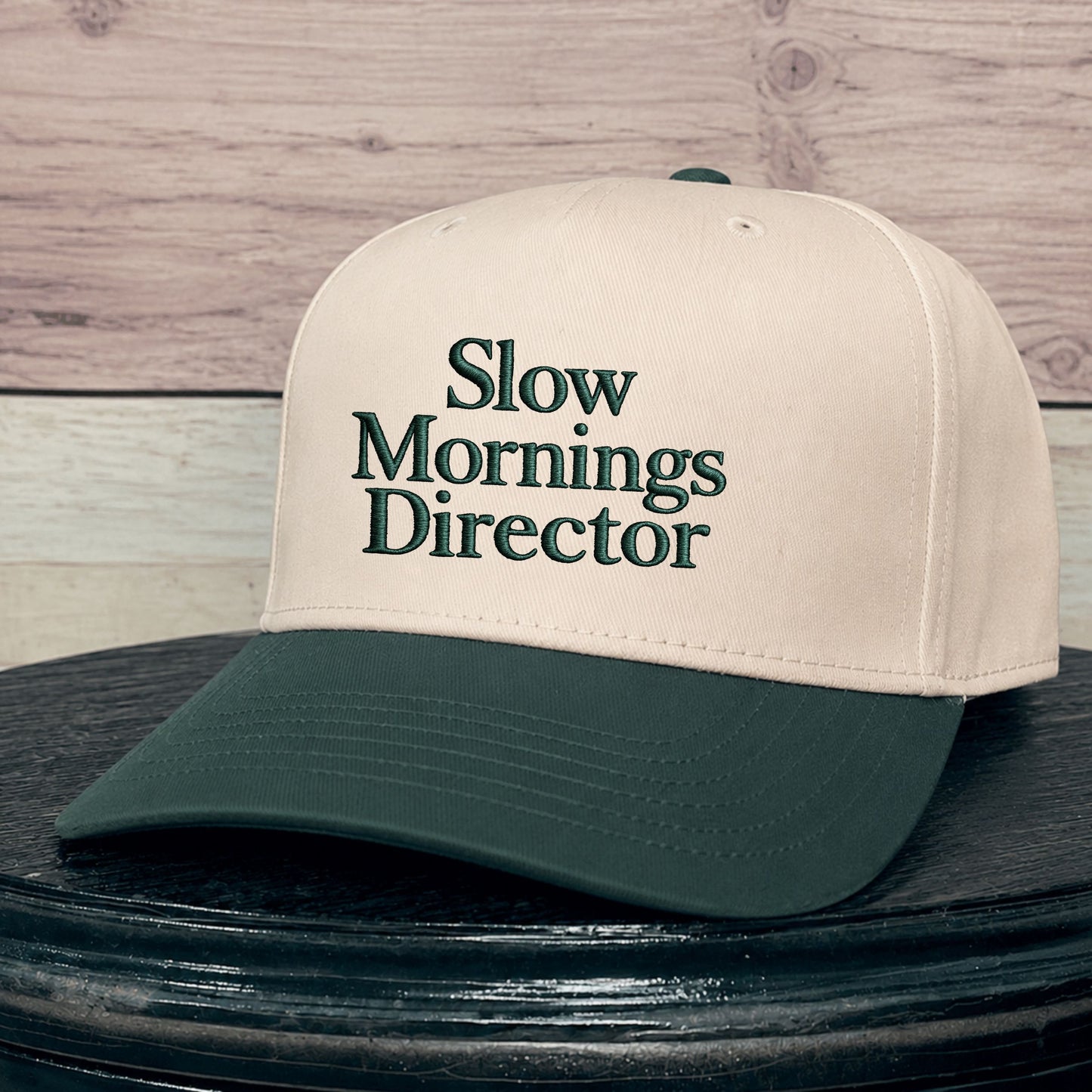 Slow Mornings Director | LC Elizabeth Original | Embroidered Trucker Hat
