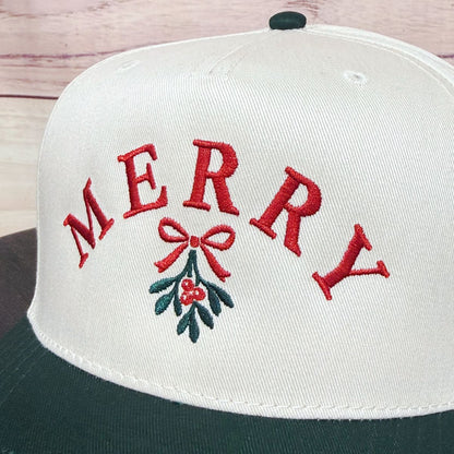 Merry Mistletoe | Christmas Embroidered Baseball Hat