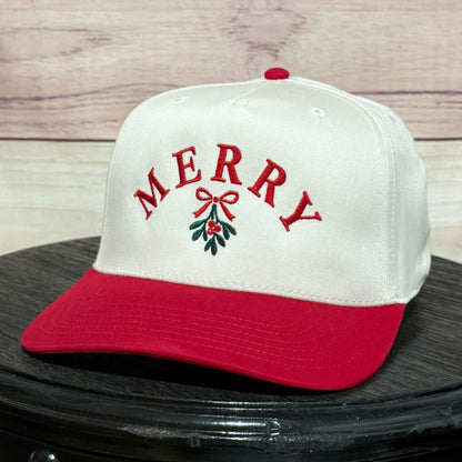 Merry Mistletoe | Christmas Embroidered Baseball Hat
