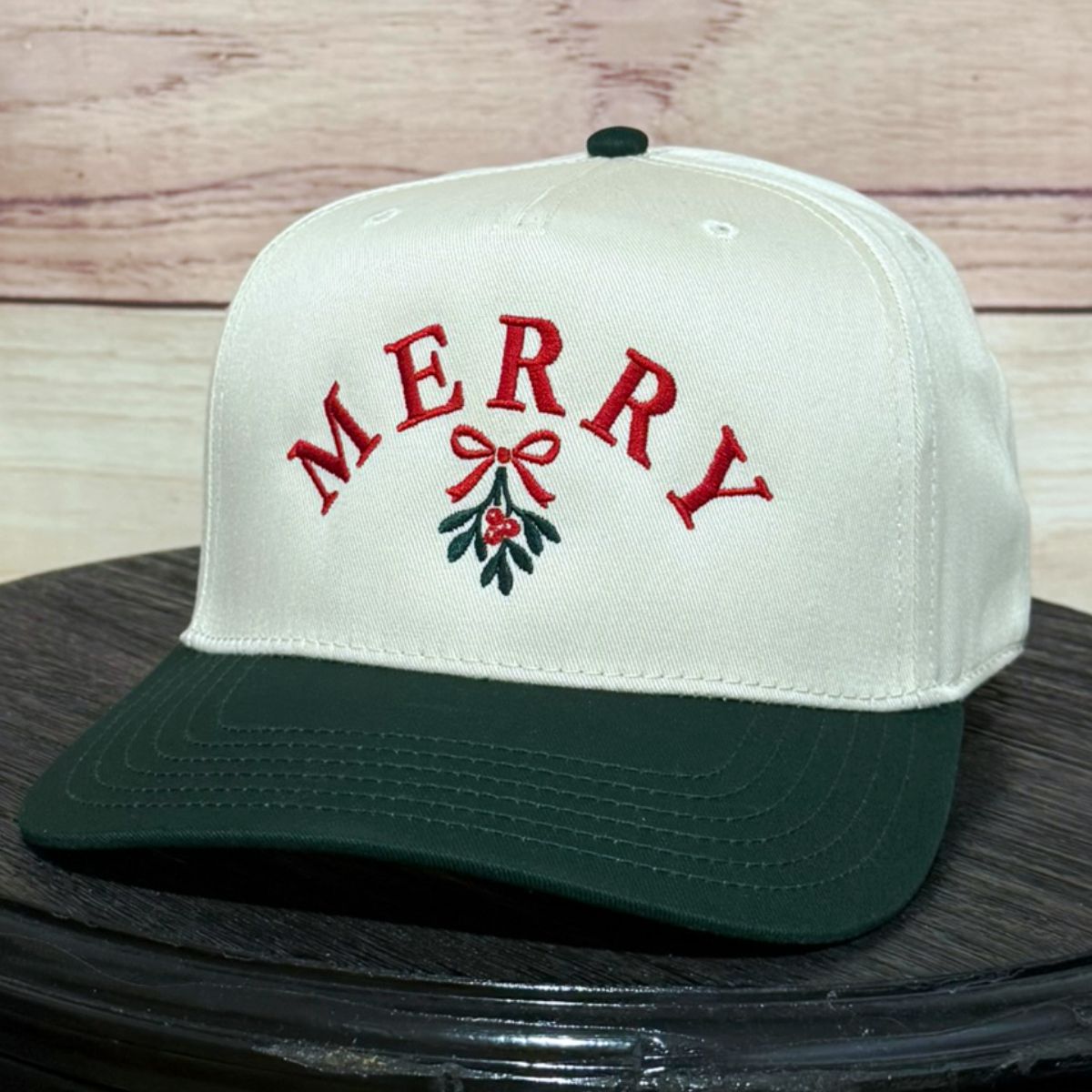 Merry Mistletoe | Christmas Embroidered Baseball Hat