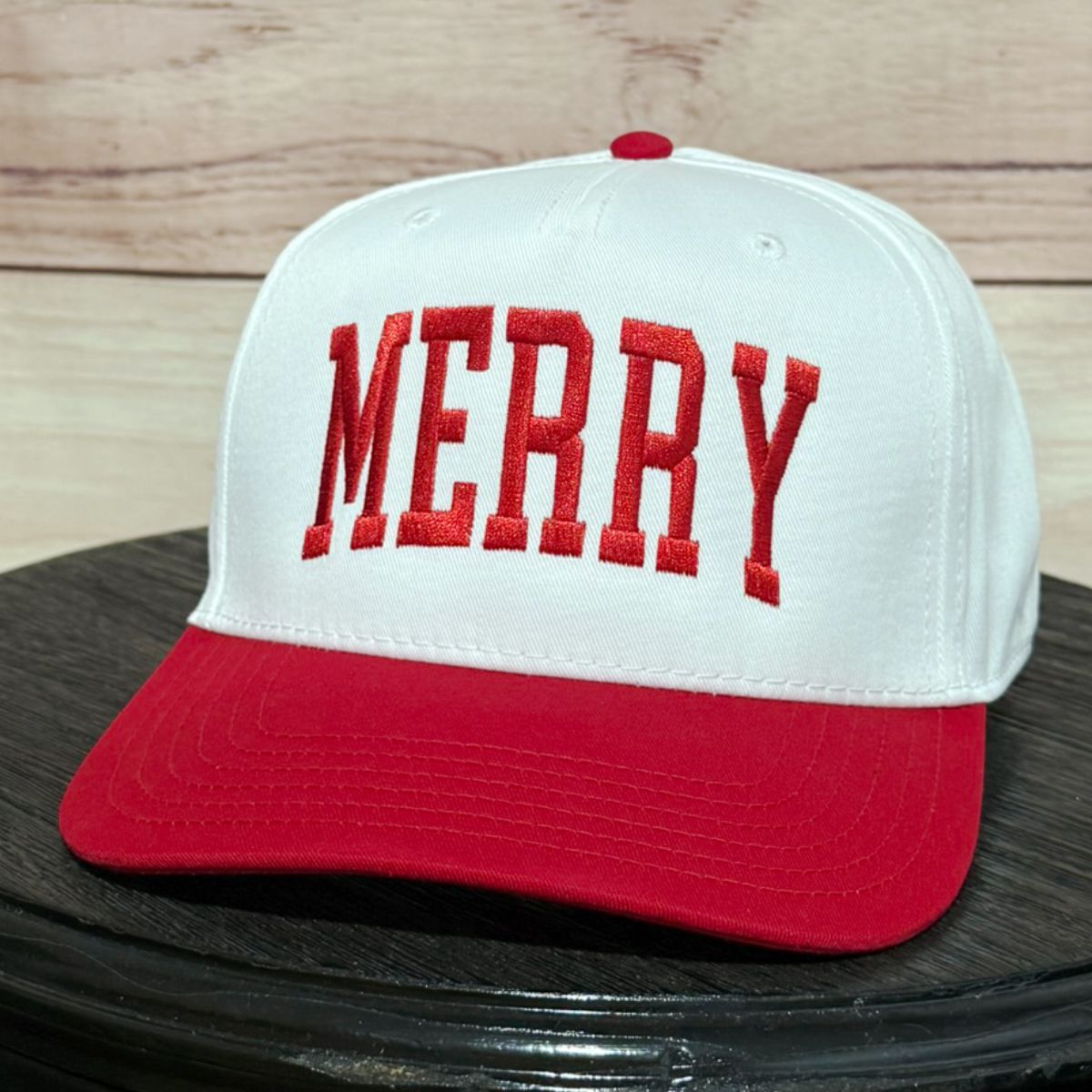 Arched Merry | Embroidered Christmas Baseball Hat