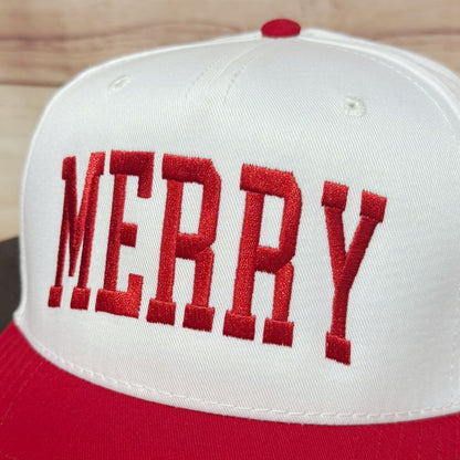 Arched Merry | Embroidered Christmas Baseball Hat